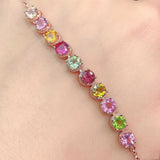 Colorful Tourmaline & Treasure Bracelet Europe America