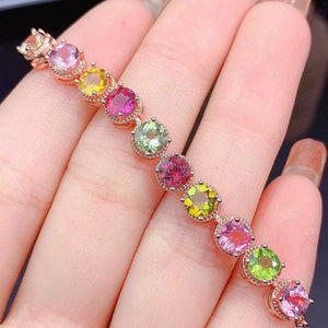 Colorful Tourmaline & Treasure Bracelet Europe America