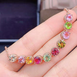 Colorful Tourmaline & Treasure Bracelet Europe America