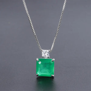 Vintage Emerald Pendant Women's Necklace