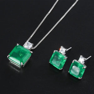 Vintage Emerald Pendant Women's Necklace