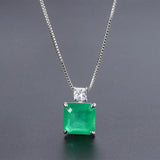 Vintage Emerald Pendant Women's Necklace