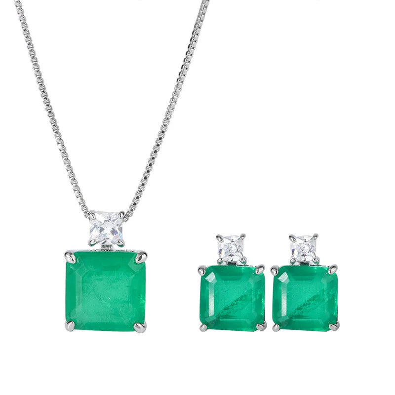 Vintage Emerald Pendant Women's Necklace