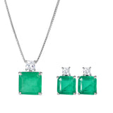 Vintage Emerald Pendant Women's Necklace