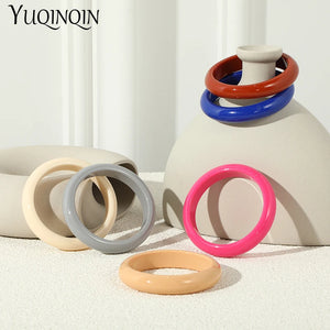 Colorful Vintage Bangle Bracelets Resin Acrylic Cuff for Women Girls