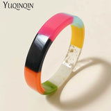 Colorful Geometric Cuff Bangle Bracelets for Women