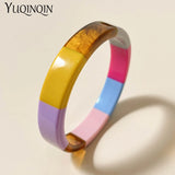 Colorful Geometric Cuff Bangle Bracelets for Women