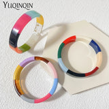 Colorful Geometric Cuff Bangle Bracelets for Women