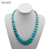 Colorful Turquoise Choker Necklace for Women Beaded Stone Jewelry