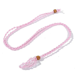 Colorful Woven Necklace Cord Empty Stone Holder Fish Net Amulets