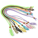 Colorful Woven Necklace Cord Empty Stone Holder Fish Net Amulets