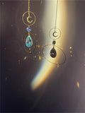 Colorful Water Drop Crystal Sun Catcher Moon and Hoops Suncatchers