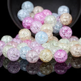 Colorful Snow Cracked Crystals Round Quartz Beads 6/8/10/12mm