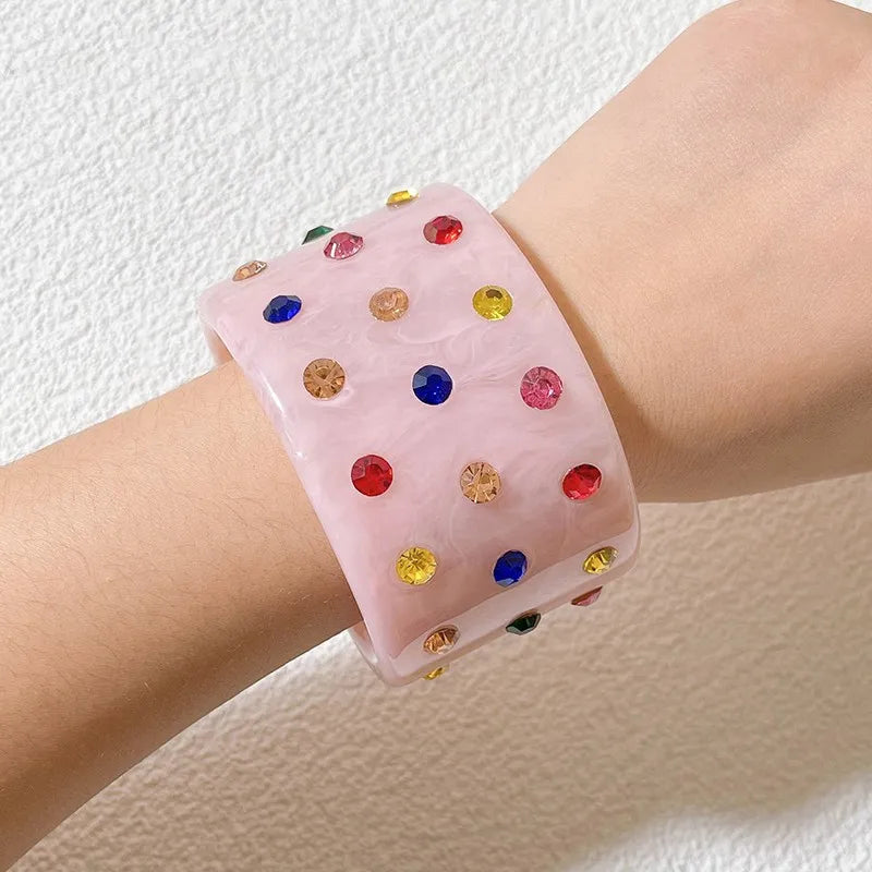 Colorful Acrylic Bangles for Women Girls