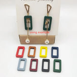 Colorful Wood Rectangle Bead 20pcs