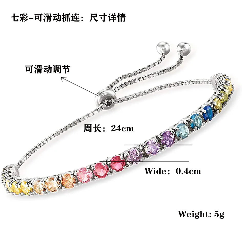 Colorful Zircon Bracelet Full Diamond Crystal Bracelet For Women