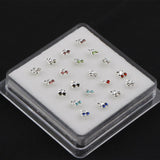 Colorful Zircon Crystal Cherry Nose Stud Body Jewelry Set