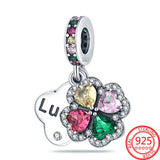 Colorful Zircon Four-leaf Clover Charm Bracelet 925 Silver Girl Birthday Gift