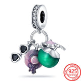 Colorful Zircon Four-leaf Clover Charm Bracelet 925 Silver Girl Birthday Gift