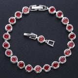 Colorful Zircon S925 Silver Bracelet Amethyst Emerald Gemstone