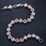 Colorful Zircon S925 Silver Bracelet Amethyst Emerald Gemstone