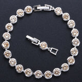 Colorful Zircon S925 Silver Bracelet Amethyst Emerald Gemstone