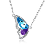Colorful Crystal Butterfly Necklace Pendant for Girls
