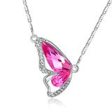 Colorful Crystal Butterfly Necklace Pendant for Girls