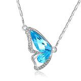 Colorful Crystal Butterfly Necklace Pendant for Girls