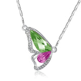 Colorful Crystal Butterfly Necklace Pendant for Girls