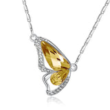 Colorful Crystal Butterfly Necklace Pendant for Girls