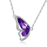 Colorful Crystal Butterfly Necklace Pendant for Girls