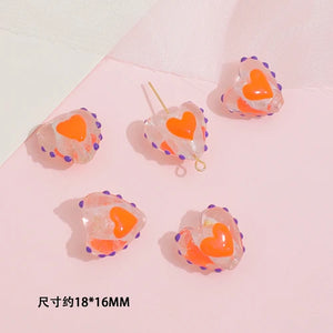 Hand-painted Wave Dot Love Glass Beads DIY Jewelry