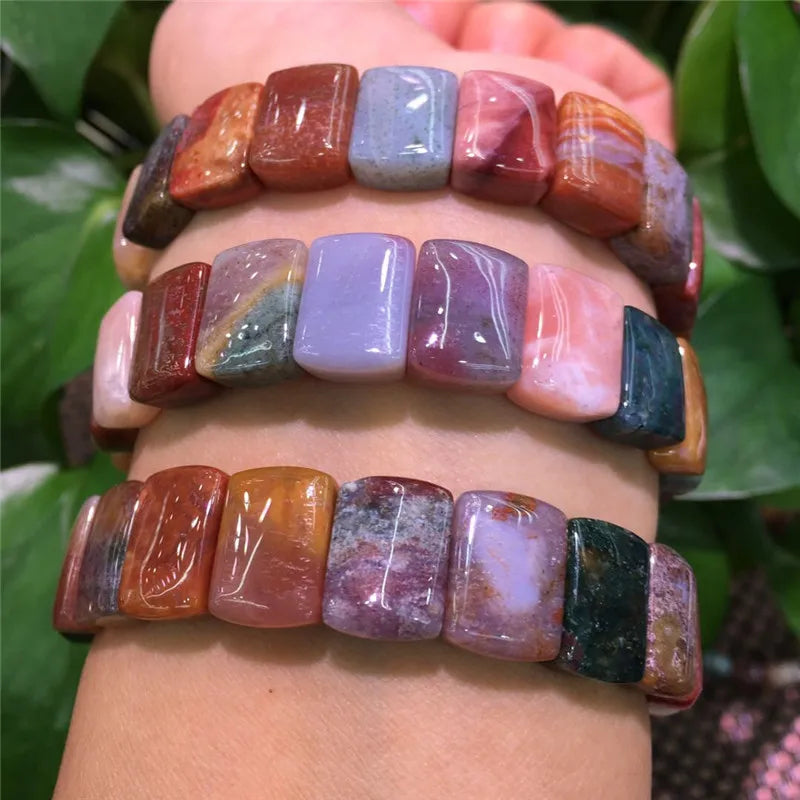Colorful Healing Stones Bracelet Natural Bangle Fine Jewelry for Women