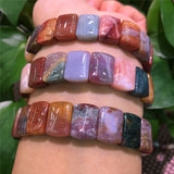 Colorful Healing Stones Bracelet Natural Bangle Fine Jewelry for Women