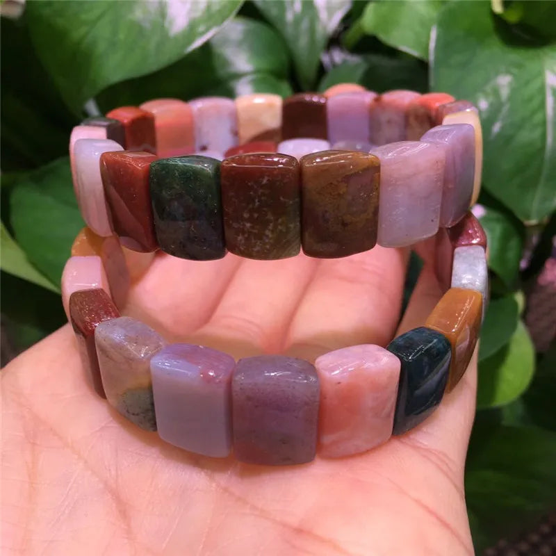 Colorful Healing Stones Bracelet Natural Bangle Fine Jewelry for Women