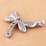 Mosaic Zircon Dragonfly Necklace Pendant