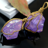 Colorful Stone Pendant Crystal Stone 2pcs