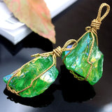 Colorful Stone Pendant Crystal Stone 2pcs