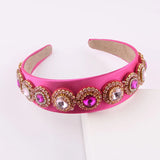 Colorful Rhinestone Headband Baroque Inlaid Wide Brim Ladies Prom Hair