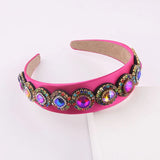 Colorful Rhinestone Headband Baroque Inlaid Wide Brim Ladies Prom Hair
