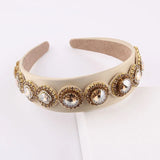 Colorful Rhinestone Headband Baroque Inlaid Wide Brim Ladies Prom Hair