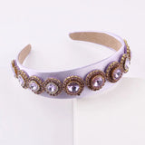 Colorful Rhinestone Headband Baroque Inlaid Wide Brim Ladies Prom Hair