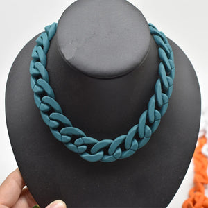 Colorful Rubber Fish Bone Choker Necklace