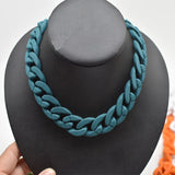 Colorful Rubber Fish Bone Choker Necklace
