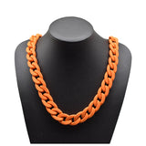 Colorful Rubber Fish Bone Choker Necklace