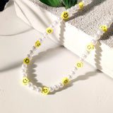 Colorful Smiling Face Beaded Necklace for Women