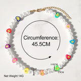 Colorful Smiling Face Beaded Necklace for Women