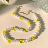 Colorful Smiling Face Beaded Necklace for Women