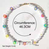 Colorful Smiling Face Beaded Necklace for Women